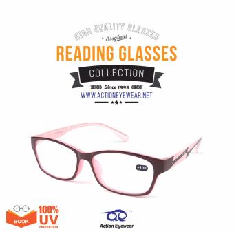 Action Eyewear แว่นสายตายาว สำหรับอ่านหนังสือ องศา +2.00 รุ่น 9005 #C2 สี Pink - ฟรี กล่องใส่แว่น + ผ้าเช็ดแว่น Action Eyewear แว่นสายตายาว สำหรับอ่านหนังสือ องศา +2.00 รุ่น 9005 #C2 สี Pink - ฟรี กล่องใส่แว่น + ผ้าเช็ดแว่น