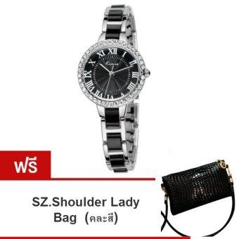 Kimio นาฬิกาข้อมือผู้หญิง สีดำ/ขาว สาย Alloy รุ่น KW506 ( แถมฟรี SZ. Shoulder Lady Bag คละสี 1ใบ มูลค่า 299-) Kimio นาฬิกาข้อมือผู้หญิง สีดำ/ขาว สาย Alloy รุ่น KW506 ( แถมฟรี SZ. Shoulder Lady Bag คละสี 1ใบ มูลค่า 299-)
