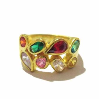 TANITTgems แหวนพลอยนพเก้า ตัวเรือนทองเหลืองแท้ TANITTgems แหวนพลอยนพเก้า ตัวเรือนทองเหลืองแท้