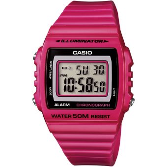 Casio Standard นาฬิกาข้อมือผู้หญิง สายเรซิ่น รุ่น W-215H-4AVDF - สีชมพู Casio Standard นาฬิกาข้อมือผู้หญิง สายเรซิ่น รุ่น W-215H-4AVDF - สีชมพู