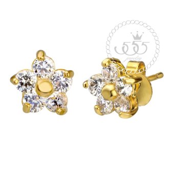 555jewelry เครื่องประดับ ต่างหูสตั๊ดประดับ CZ ดีไซน์รูปดอกไม้ เรียบหรู รุ่น MNC-BER593-B (สีทอง) 555jewelry เครื่องประดับ ต่างหูสตั๊ดประดับ CZ ดีไซน์รูปดอกไม้ เรียบหรู รุ่น MNC-BER593-B (สีทอง)