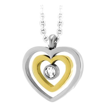 555jewelry จี้หัวใจฉลุซ้อนกัน ประดับด้วย CZ รุ่น MNC-P087-B สี Yellow Gold 555jewelry จี้หัวใจฉลุซ้อนกัน ประดับด้วย CZ รุ่น MNC-P087-B สี Yellow Gold