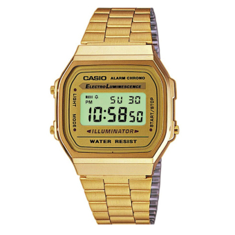 Casio Standard Digital นาฬิกาข้อมือผู้หญิง สีทอง สายสแตนเลส รุ่น A168WG-9WDF Casio Standard Digital นาฬิกาข้อมือผู้หญิง สีทอง สายสแตนเลส รุ่น A168WG-9WDF