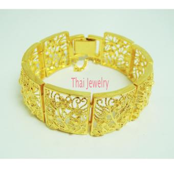 Thai Jewelry สร้อยข้อมือทองคำ ผู้หญิง เลส งานชุบทองไมครอน ชุบเศษทองคำแท้ 96.5% หนัก 2.5 บาท ยาว7 นิ้ว Thai Jewelry สร้อยข้อมือทองคำ ผู้หญิง เลส งานชุบทองไมครอน ชุบเศษทองคำแท้ 96.5% หนัก 2.5 บาท ยาว7 นิ้ว