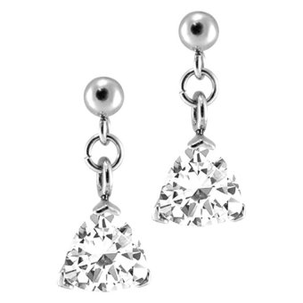 555jewelry ต่างหูแบบก้านเสียบ ประดับด้วย CZ สีขาว รุ่น SSCH-039E สี Steel 555jewelry ต่างหูแบบก้านเสียบ ประดับด้วย CZ สีขาว รุ่น SSCH-039E สี Steel