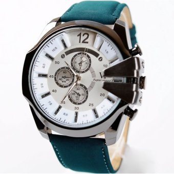MEGA Luxury Quartz Waterproof Leather Watchband Outdoor Fashion Analog Wristwatch หรูหรานาฬิกาข้อมือ สายหนัง กันน้ำ รุ่น MG0018 (White/Green) MEGA Luxury Quartz Waterproof Leather Watchband Outdoor Fashion Analog Wristwatch หรูหรานาฬิกาข้อมือ สายหนัง กันน้ำ รุ่น MG0018 (White/Green)