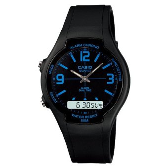Casio Standard Men นาฬิกาข้อมือ รุ่น AW-90H-2B - Black/Blue Casio Standard Men นาฬิกาข้อมือ รุ่น AW-90H-2B - Black/Blue