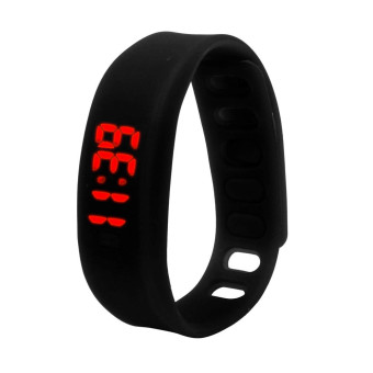 สร้อยข้อมือนาฬิกา Led ยางนาฬิกาข้อมือแบบดิจิทัลวันกีฬาสีดำ สร้อยข้อมือนาฬิกา Led ยางนาฬิกาข้อมือแบบดิจิทัลวันกีฬาสีดำ