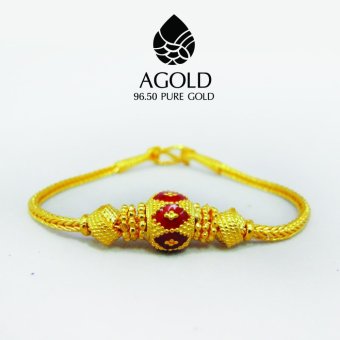 AGOLD ST33 สร้อยข้อมือลงยาสุโขทัยสีแดง น้ำหนัก 1 บาท ฟรีกล่องเครื่องประดับ AGOLD ST33 สร้อยข้อมือลงยาสุโขทัยสีแดง น้ำหนัก 1 บาท ฟรีกล่องเครื่องประดับ