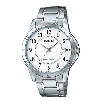 CASIO Gent quartz นาฬิกาข้อมือผู้ชาย สีเงิน สายสแตนเลส รุ่น MTP-V004D-7BUDF CASIO Gent quartz นาฬิกาข้อมือผู้ชาย สีเงิน สายสแตนเลส รุ่น MTP-V004D-7BUDF