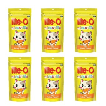 Me-o ขนมแมว รสกุ้ง 50 กรัม จำนวน 6 ซอง Me-o ขนมแมว รสกุ้ง 50 กรัม จำนวน 6 ซอง