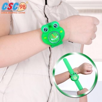 นาฬิกาข้อมือเด็ก รูปกบสีเขียวตาโต ดีไซน์สุดน่ารัก สายทำจากยางซิลิโคนมีความทนทานไม่ขาดง่าย นาฬิกาข้อมือเด็ก รูปกบสีเขียวตาโต ดีไซน์สุดน่ารัก สายทำจากยางซิลิโคนมีความทนทานไม่ขาดง่าย