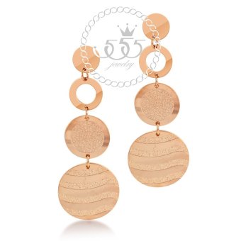 555jewelry ต่างหูแบบห้อยรูปวงกลม รุ่น MNC-ER371-C - Pink Gold 555jewelry ต่างหูแบบห้อยรูปวงกลม รุ่น MNC-ER371-C - Pink Gold