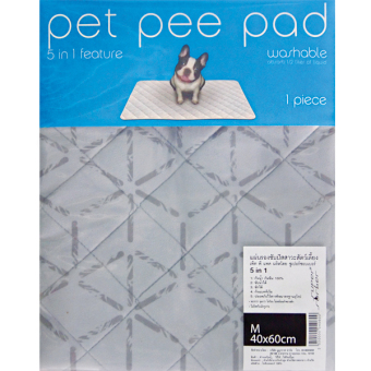 Pet Pee Pad แผ่นรองซับฉี่สุนัข เเบบซักได้ ไซส์ M ขนาด 40x60 ซม. 1 ชิ้น Pet Pee Pad แผ่นรองซับฉี่สุนัข เเบบซักได้ ไซส์ M ขนาด 40x60 ซม. 1 ชิ้น