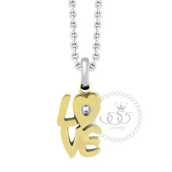555jewelry จี้เล็กๆแสนน่ารัก ฉลุเป็นคำว่า LOVE ประดับด้วย CZ รุ่น MNC-P088-B สี Yellow Gold 555jewelry จี้เล็กๆแสนน่ารัก ฉลุเป็นคำว่า LOVE ประดับด้วย CZ รุ่น MNC-P088-B สี Yellow Gold