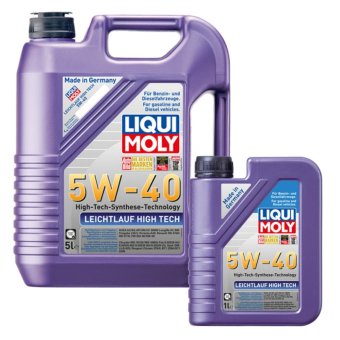 LIQUI MOLY น้ำมันเครื่อง Leichtlauf High Tech 5W-40 ขนาด 5 ลิตร จำนวน 1 แกลอน+ ขนาด 1 ลิตร จำนวน 1 ขวด สำหรับเครื่องยนต์เบนซินและดีเซล LIQUI MOLY น้ำมันเครื่อง Leichtlauf High Tech 5W-40 ขนาด 5 ลิตร จำนวน 1 แกลอน+ ขนาด 1 ลิตร จำนวน 1 ขวด สำหรับเครื่องยนต์เบนซินและดีเซล