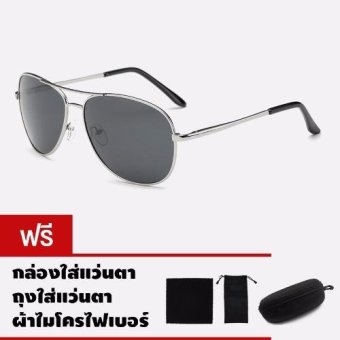 CAZP Sunglasses แว่นกันแดด Classic Aviator Style ทรงนักบิน รุ่น 3025 Polarized กรอบเงิน/เลนส์สีดำ (Silver/Black) สวมใส่ได้ทั้งชายและหญิง 62mm CAZP Sunglasses แว่นกันแดด Classic Aviator Style ทรงนักบิน รุ่น 3025 Polarized กรอบเงิน/เลนส์สีดำ (Silver/Black) สวมใส่ได้ทั้งชายและหญิง 62mm