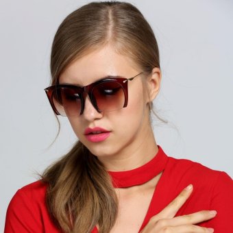 แวดตากันแดด Hot Fashion Korean Unisex Retro Large Half-frame Sunglasses แวดตากันแดด Hot Fashion Korean Unisex Retro Large Half-frame Sunglasses