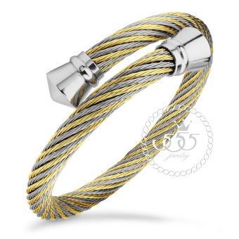 555jewelry กำไล สแตนเลสสตีล ลายเกลียว รุ่น MNC-BG241-B1 (สีทองสลับสตีลเงิน) 555jewelry กำไล สแตนเลสสตีล ลายเกลียว รุ่น MNC-BG241-B1 (สีทองสลับสตีลเงิน)
