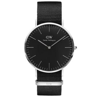 Daniel Wellington DW00100151 Classic Black Cornwall Horloge 36mm นาฬิกาข้อมือ แฟชั่น ผู้หญิง สายไนล่อน สีดำ Women Watch - Silver Case Black Strap Daniel Wellington DW00100151 Classic Black Cornwall Horloge 36mm นาฬิกาข้อมือ แฟชั่น ผู้หญิง สายไนล่อน สีดำ Women Watch - Silver Case Black Strap