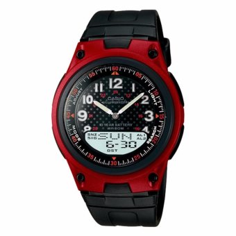 Casio Standard นาฬิกาข้อมือผู้ชาย สายเรซิน รุ่น AW-80-4BVDF - สีดำ/แดง Casio Standard นาฬิกาข้อมือผู้ชาย สายเรซิน รุ่น AW-80-4BVDF - สีดำ/แดง