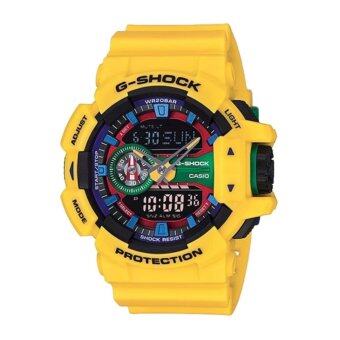 Casio G-Shock นาฬิกาข้อมือผู้ชาย สีเหลือง สายเรซิ่น รุ่น GA-400-9A Casio G-Shock นาฬิกาข้อมือผู้ชาย สีเหลือง สายเรซิ่น รุ่น GA-400-9A