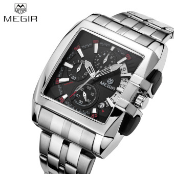 MEGIR นาฬิกาข้อมือชาย รุ่น Sturdy Alloy Strap Good Quality Man Luxury Wristwatch Rectangle Watchcase Analog Quartz Watch MEGIR นาฬิกาข้อมือชาย รุ่น Sturdy Alloy Strap Good Quality Man Luxury Wristwatch Rectangle Watchcase Analog Quartz Watch