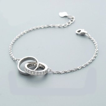 TANITTgemsสร้อยข้อมือเงินแท้Silver92.5%แบบแหวนคล้องประดับเพชร TANITTgemsสร้อยข้อมือเงินแท้Silver92.5%แบบแหวนคล้องประดับเพชร