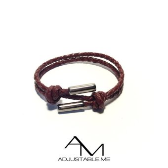 Adjustable Me สร้อยข้อมือถัก หนังวัวแท้ 100% ตัวล็อคสแตนเลส Adjustive Cowhide - Red Adjustable Me สร้อยข้อมือถัก หนังวัวแท้ 100% ตัวล็อคสแตนเลส Adjustive Cowhide - Red