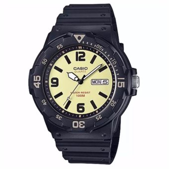 CASIO Standard นาฬิกาข้อมือผู้ชาย สีครีม/ดำ สายเรซิน รุ่น MRW-200H-5BVDF CASIO Standard นาฬิกาข้อมือผู้ชาย สีครีม/ดำ สายเรซิน รุ่น MRW-200H-5BVDF