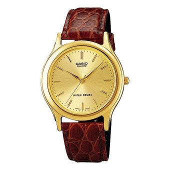 Casio Standard นาฬิกาข้อมือผู้ชาย- สีทอง สายหนังสีน้ำตาล รุ่น MTP-1093Q-9A Casio Standard นาฬิกาข้อมือผู้ชาย- สีทอง สายหนังสีน้ำตาล รุ่น MTP-1093Q-9A