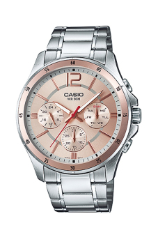 Casio Standard นาฬิกาข้อมือผู้ชาย สายแสตนเลส รุ่น MTP-1374D-9AV - Pink Casio Standard นาฬิกาข้อมือผู้ชาย สายแสตนเลส รุ่น MTP-1374D-9AV - Pink