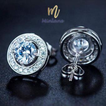 Minlane Jewelry Round Champagne Cubic Zirconia White Cubic Zirconia Double Halo Stud Earrings with White Gold Plated ต่างหู เพชร คริสตัล ล้อมด้วยทองคำขาว ถอดได้ MJ 011 Minlane Jewelry Round Champagne Cubic Zirconia White Cubic Zirconia Double Halo Stud Earrings with White Gold Plated ต่างหู เพชร คริสตัล ล้อมด้วยทองคำขาว ถอดได้ MJ 011