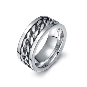 ขายส่งขายส่งใหม่ เครื่องเพชรพลอย การหมุนโซ่เหล็ก แหวนไทเทเนียมสตีล ring สำหรับผู้ชาย (Size:US 7) - intl ขายส่งขายส่งใหม่ เครื่องเพชรพลอย การหมุนโซ่เหล็ก แหวนไทเทเนียมสตีล ring สำหรับผู้ชาย (Size:US 7) - intl