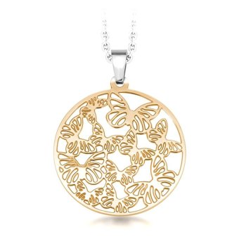 555jewelry จี้วงกลม ฉลุลายผีเสื้อ รุ่น MNC-P031-B - Pink Gold 555jewelry จี้วงกลม ฉลุลายผีเสื้อ รุ่น MNC-P031-B - Pink Gold