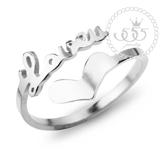 555jewelry เครื่องประดับ ผู้หญิง แหวน สแตนเลสสตีล - แหวนน่ารักลาย I Love U และรูปหัวใจ สี เงิน รุ่น MNC-R693-A 555jewelry เครื่องประดับ ผู้หญิง แหวน สแตนเลสสตีล - แหวนน่ารักลาย I Love U และรูปหัวใจ สี เงิน รุ่น MNC-R693-A