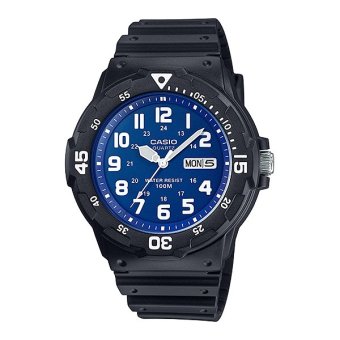 Casio Standard นาฬิกาข้อมือผู้ชาย สายเรซิ่น รุ่น MRW-200H-2B2VDF - สีดำ/น้ำเงิน Casio Standard นาฬิกาข้อมือผู้ชาย สายเรซิ่น รุ่น MRW-200H-2B2VDF - สีดำ/น้ำเงิน