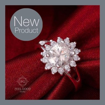 Feel Good Jewelry แหวนเงินแท้ ประดับเพชรสวิส CZ (ขนาด 3 กะรัต) ตัวเรือนสลัก 925 รุ่น FGR145 Feel Good Jewelry แหวนเงินแท้ ประดับเพชรสวิส CZ (ขนาด 3 กะรัต) ตัวเรือนสลัก 925 รุ่น FGR145