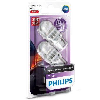 Philips LED Vision หลอดไฟ รถยนต์ T20 แบบเสียบ สำหรับ ไฟหรี่ ไฟเลี้ยว ไฟถอย(สีแดง) Philips LED Vision หลอดไฟ รถยนต์ T20 แบบเสียบ สำหรับ ไฟหรี่ ไฟเลี้ยว ไฟถอย(สีแดง)