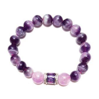 PENNY & THE RICCI สร้อยข้อมือหินมงคล Amethyst สีม่วงเข้มสลับกับ Amethyst สีม่วงอ่อน PENNY & THE RICCI สร้อยข้อมือหินมงคล Amethyst สีม่วงเข้มสลับกับ Amethyst สีม่วงอ่อน
