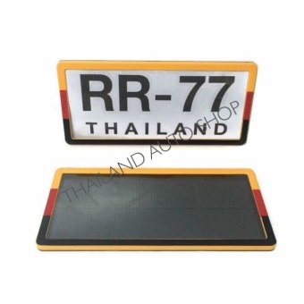 Thailand กรอบป้ายทะเบียนกันน้ำ แพ็ค 1 คู่ ลายเหลืองแดงดำ Thailand กรอบป้ายทะเบียนกันน้ำ แพ็ค 1 คู่ ลายเหลืองแดงดำ