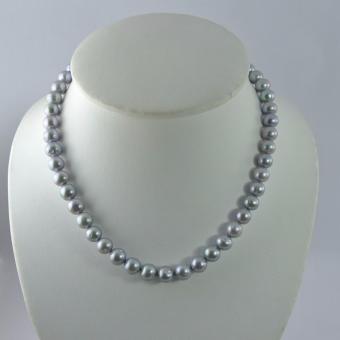 Pearl Jewelry สร้อยคอมุก เทา น้ำเค็ม เม็ดกลมตามธรรมชาติ PJ208 Pearl Jewelry สร้อยคอมุก เทา น้ำเค็ม เม็ดกลมตามธรรมชาติ PJ208