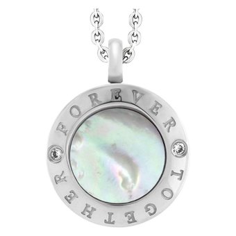 555jewelry จี้วงกลม ประดับด้วย CZ สีขาวด้านข้าง รุ่น MNC-P636-A ( สี Steel ) 555jewelry จี้วงกลม ประดับด้วย CZ สีขาวด้านข้าง รุ่น MNC-P636-A ( สี Steel )
