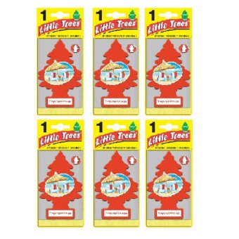 Little Trees® แผ่นน้ำหอมปรับอากาศ รูปต้นไม้ กลิ่น Tropical Shores จำนวน 6 ชิ้น Little Trees® แผ่นน้ำหอมปรับอากาศ รูปต้นไม้ กลิ่น Tropical Shores จำนวน 6 ชิ้น