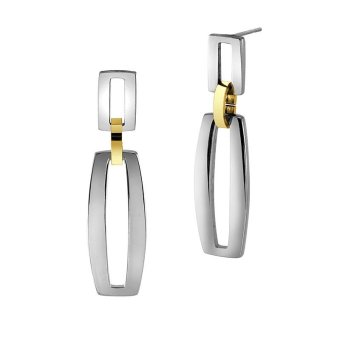 555jewelry ต่างหู สแตนเลสสตีล - ต่างหูก้านเสียบดีไซน์สวย (สี - ทอง-สตีล) รุ่น MNC-ER360-B1 555jewelry ต่างหู สแตนเลสสตีล - ต่างหูก้านเสียบดีไซน์สวย (สี - ทอง-สตีล) รุ่น MNC-ER360-B1
