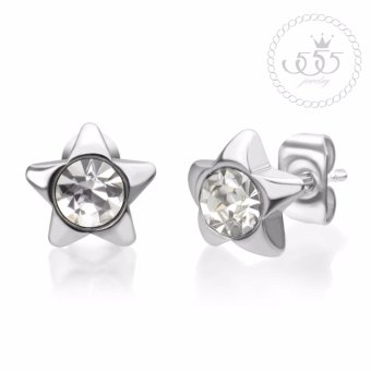 555jewelry 316L Earrings ต่างหูก้านเสียบประดับด้วย CZ รุ่น MNC-ER448-A สี Steel 555jewelry 316L Earrings ต่างหูก้านเสียบประดับด้วย CZ รุ่น MNC-ER448-A สี Steel