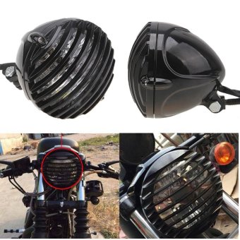 รถจักรยานยนต์สีดำไฟตะเกียงไฟ Led พร้อมฝาตะแกรงสำหรับ Harley ตัดลูกลอย รถจักรยานยนต์สีดำไฟตะเกียงไฟ Led พร้อมฝาตะแกรงสำหรับ Harley ตัดลูกลอย