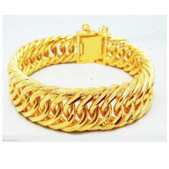 Thai Jewelry สร้อยข้อมือ ผู้ชาย เลส พ่นทราย ทองชุบ งานทองไมครอน ชุบด้วยเศษทองคำแท้ 96.5 % ยาว 8 นิ้ว Thai Jewelry สร้อยข้อมือ ผู้ชาย เลส พ่นทราย ทองชุบ งานทองไมครอน ชุบด้วยเศษทองคำแท้ 96.5 % ยาว 8 นิ้ว
