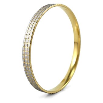 555jewelry กำไลข้อมือสำหรับสุภาพสตรี กำไลทรงกลม รุ่น MNC-BG067-B - Yellow Gold 555jewelry กำไลข้อมือสำหรับสุภาพสตรี กำไลทรงกลม รุ่น MNC-BG067-B - Yellow Gold