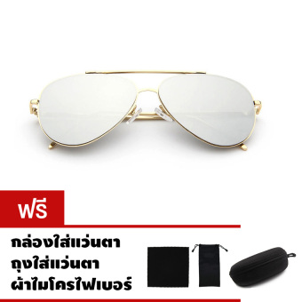 CAZP Sunglasses แว่นกันแดด ทรงนักบิน Classic Large Aviator Style รุ่น 3025 กรอบทอง/เลนส์ปรอทสีเงิน (Gold/Mirrored Silver) สวมใส่ได้ทั้งชายและหญิง 61mm CAZP Sunglasses แว่นกันแดด ทรงนักบิน Classic Large Aviator Style รุ่น 3025 กรอบทอง/เลนส์ปรอทสีเงิน (Gold/Mirrored Silver) สวมใส่ได้ทั้งชายและหญิง 61mm